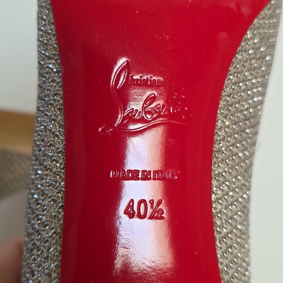 CHRISTIAN LOUBOUTIN | Eloise Glitter Heels Silver Sz 40.5 - Picture 6 of 9